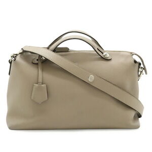 FENDI Gray Leather Shoulder Bag